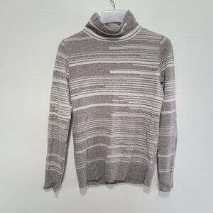 Kokun Women’s Cashmere Mock Neck Long Sleeve Sweater Gray Size S